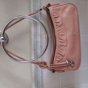 Pink small leather handbag